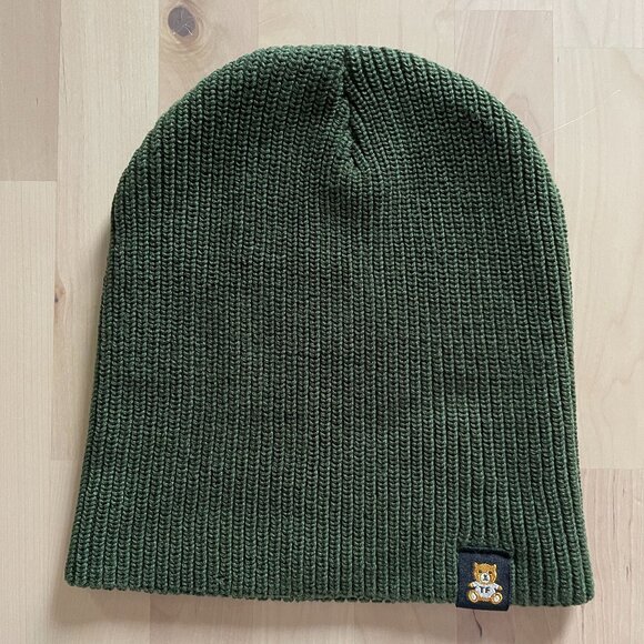 Teddy Fresh Unisex Olive Green Beanie One Size - Picture 1 of 4